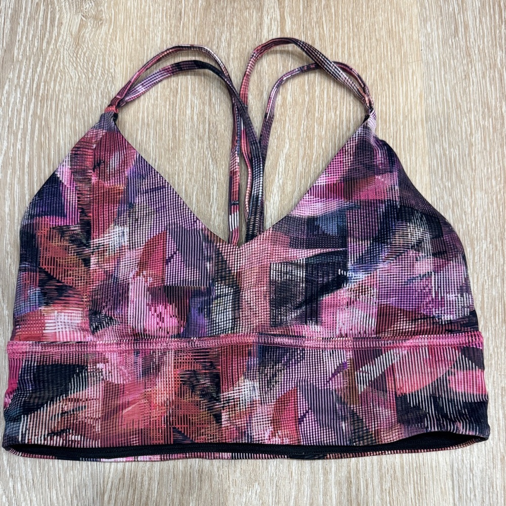 Lululemon Pink and Black Bra size 6